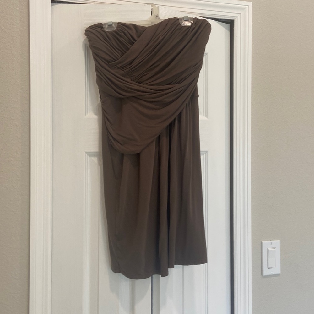 Brown Strapless Dress